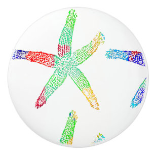Bouton De Porte En Céramique Plage côtière de Starfish Multicolore Motifs Moder