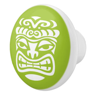 Bouton De Porte En Céramique Plage de Tiki Tropical Retro