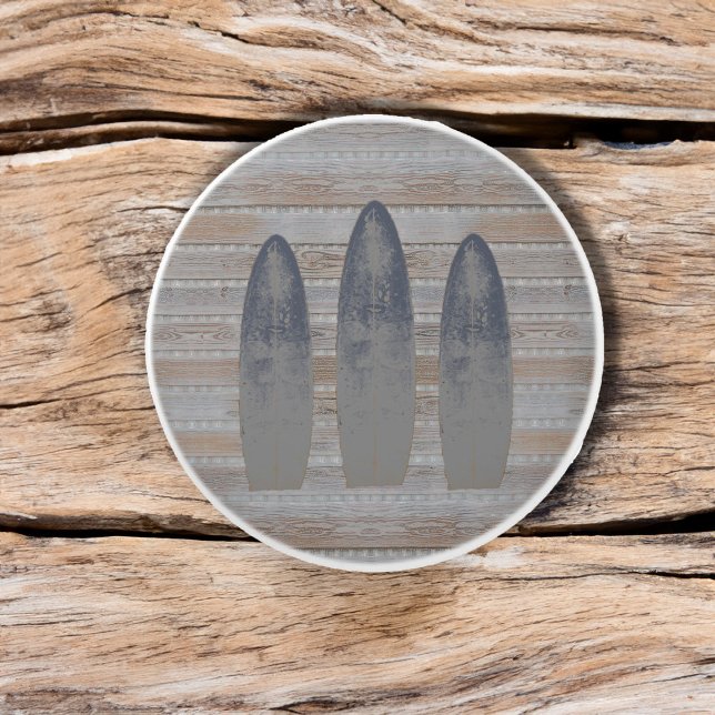 Bouton De Porte En Céramique Plage patiné Planche de surf (Weathered Beach Driftwood Surfboard Ceramic Knob)