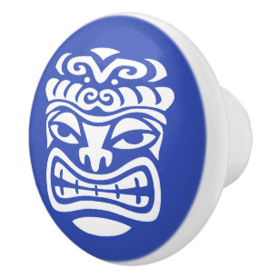Bouton De Porte En Céramique Plage Rétro Tropicale Tiki