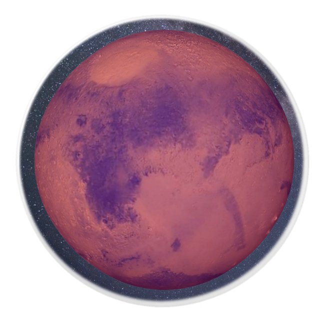 Bouton De Porte En Céramique Planète Mars (Devant)