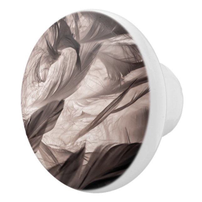 Bouton De Porte En Céramique Plumes (Droite)