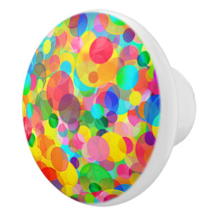 BOUTON DE PORTE EN CÉRAMIQUE POINTS DE FÊTE CKC MEUBLES CÉRAMIQUES KNOBS
