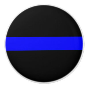 Bouton De Porte En Céramique Police - Blue Line mince