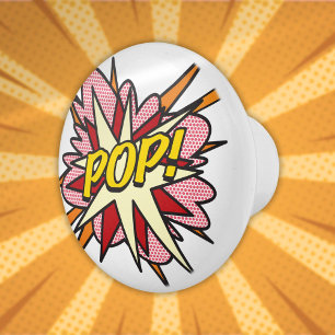 Bouton De Porte En Céramique POP Fun Retro Comic Book Pop Art