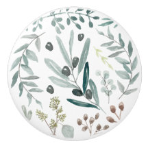 Porte de feuille d'eucalyptus/bouton de tiroir