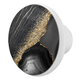 Bouton De Porte En Céramique Porte en marbre noir