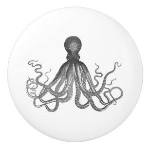 Bouton De Porte En Céramique Poulpe vintage   Kraken   Cthulhu