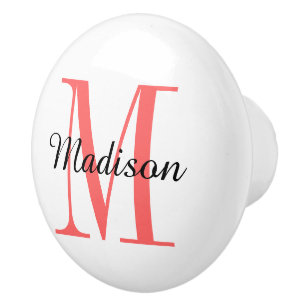 Bouton De Porte En Céramique Puce de tiroir personnalisées Monogramme