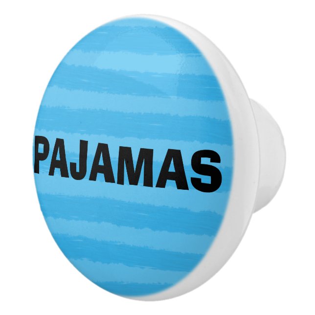 Bouton De Porte En Céramique Pyjamas Bleu Aquarelles (Droite)