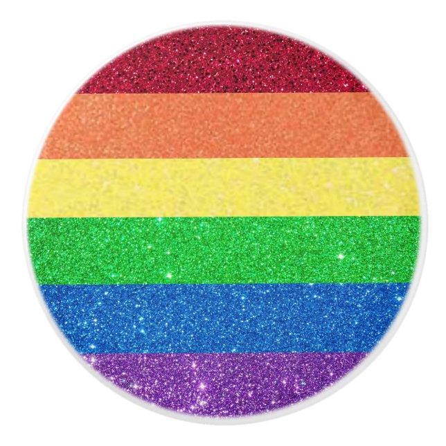 Bouton De Porte En Céramique Rainbow Faux Parties scintillant Girly Plutôt (Devant)