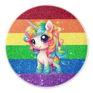 Bouton De Porte En Céramique Rainbow Faux Parties scintillant Unicorn Girly Jot
