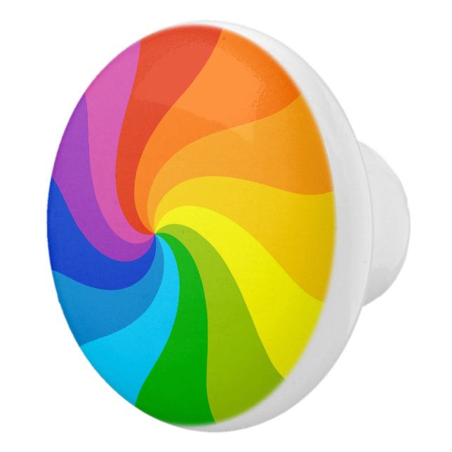Bouton De Porte En Céramique Rainbow Twirl (Droite)