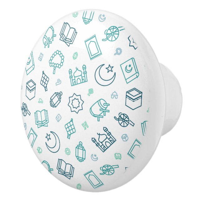 Bouton De Porte En Céramique Ramadan Doodles Knob (Droite)