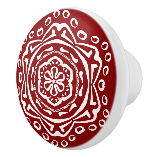 Bouton De Porte En Céramique Raspberry Mandala (Droite)