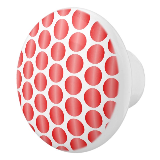 Bouton De Porte En Céramique Red Polka Dot Design (Droite)