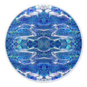 Bouton De Porte En Céramique Réflexion Armoire bleue