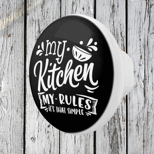 Bouton De Porte En Céramique règles de cuisine mignon mot art (Créateur téléchargé)