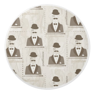 Bouton De Porte En Céramique Rétro motif pour l'homme