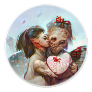 Bouton De Porte En Céramique Romance Alien lunatique