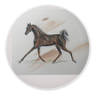 Bouton De Porte En Céramique Ron Hevener Arabian Horse