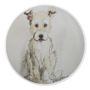 Bouton De Porte En Céramique Ron Hevener Scruter Puppy