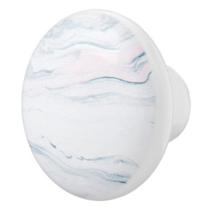 Bouton De Porte En Céramique Rose Bleu Et Blanc