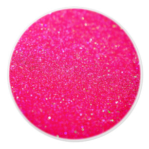 Bouton De Porte En Céramique Rose chaud brillant