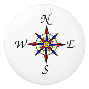 Bouton De Porte En Céramique Rose Compass