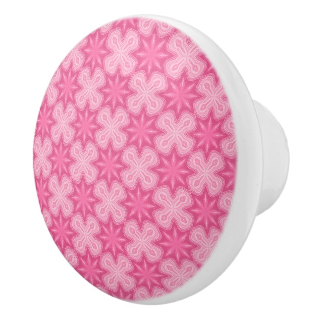 Bouton De Porte En Céramique Rose Et Blanc (Droite)