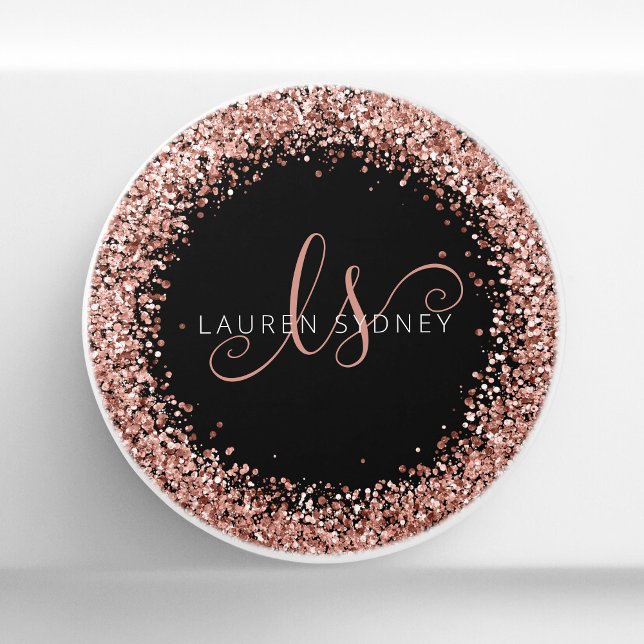 Bouton De Porte En Céramique Rose Gold Brushed Metal Glitter (Créateur téléchargé)