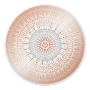 Bouton De Porte En Céramique Rose Gold Grey Mandala