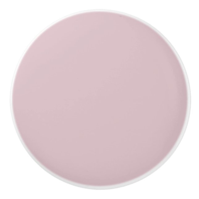 Bouton De Porte En Céramique Rose pastel solide (Devant)