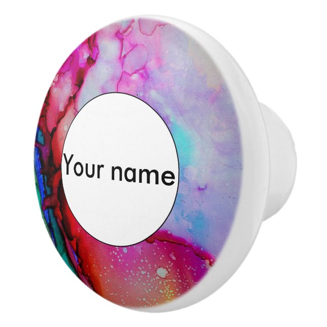 Bouton De Porte En Céramique Rose rouge violet vert (Droite)