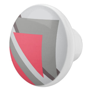 Bouton De Porte En Céramique Rose sur gris