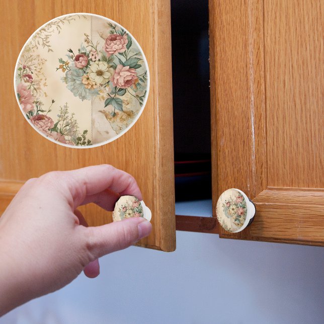 Bouton De Porte En Céramique Roses victoriens fantastiques (Créateur téléchargé)