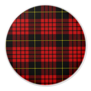 Bouton De Porte En Céramique Rouge Tartan Ceramic Knob