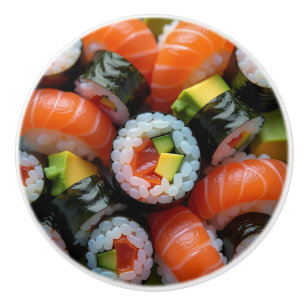 Bouton De Porte En Céramique Roulé de sushi amusant meuble de cuisine unique