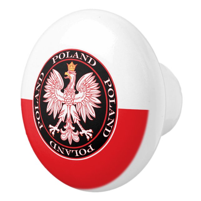 Bouton De Porte En Céramique Round Red Polish (Droite)