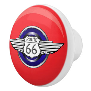 Bouton De Porte En Céramique Route 66