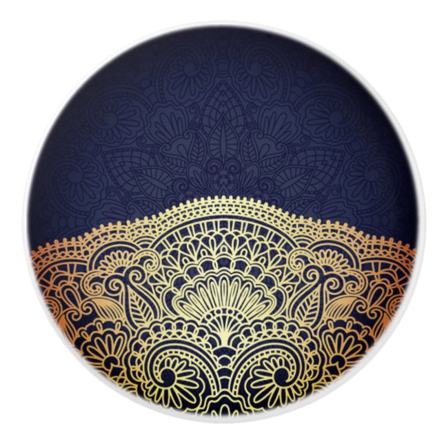 Bouton De Porte En Céramique Royal Blue Sapphire (Devant)