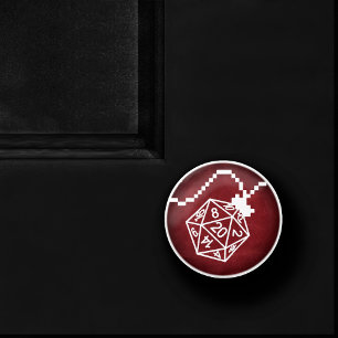Bouton De Porte En Céramique RPG Lights rouge Imaginaire Tabletop Retro Gamer