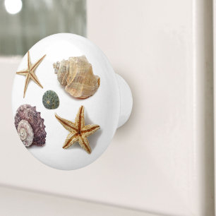 Bouton De Porte En Céramique ruc coastal beach chic seashell starfish