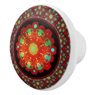 Bouton De Porte En Céramique Rythmes primaires Mandala Motif