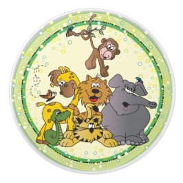 Bouton De Porte En Céramique Safari Jungle Baby Animaux