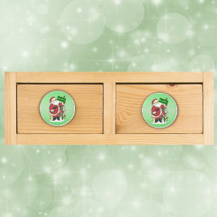 Bouton De Porte En Céramique Santa Claus mignons Animaux Joyeux Noël
