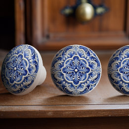 Bouton De Porte En Céramique Sapphire Lisbonne motif en céramique design