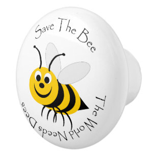 Bouton De Porte En Céramique Sauvez les abeilles