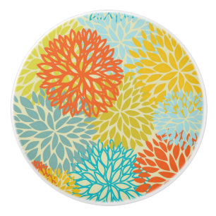 Bouton De Porte En Céramique Schéma floral 3