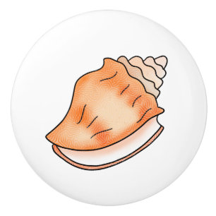 Bouton De Porte En Céramique Seashell Coastal Beach House
